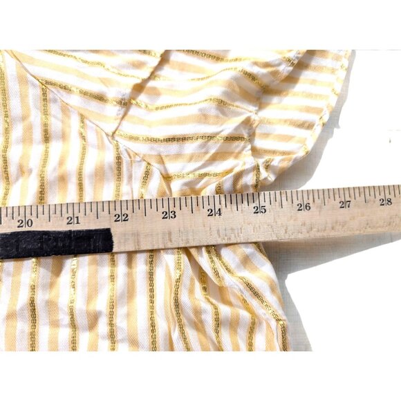 Adrienne Vittadini Shirt Plus Size XXX 3X Short Sleeve Metallic Gold Striped Top - Picture 6 of 10